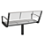 Sleek Steel Outdoor Park Benches 3D model small image 3