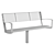 Sleek Steel Outdoor Park Benches 3D model small image 5