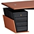 Luxury GT-Orange Executive Desk 3D model small image 6