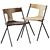 Stylish Quadra Chair and Burin Wooden Table Set 3D model small image 2