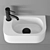 Elegant Curved Wall Hung Basin 3D model small image 2