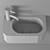 Elegant Curved Wall Hung Basin 3D model small image 3