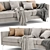 Modern BoConcept Osaka 3-Seater Sofa 3D model small image 3