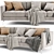 Modern BoConcept Osaka 3-Seater Sofa 3D model small image 4