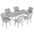 Modern Dining Set: Dafna Chair & Diego Table 3D model small image 5