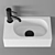 Elegant Wall Hung Cloakroom Basin 3D model small image 2