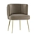 Velvet Stud Dining Chair 3D model small image 6