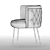 Velvet Stud Dining Chair 3D model small image 7