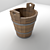 Ethnic Metal and Wood Decorative Bucket 3D model small image 2