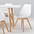 Pamela Extendable Table & Ulric Chair Set 3D model small image 2