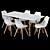 Pamela Extendable Table & Ulric Chair Set 3D model small image 7