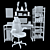 Modern Office Furniture Set 3D model small image 6