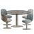 Mid Century Elysee Dining Set 3D model small image 1