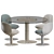 Mid Century Elysee Dining Set 3D model small image 4