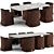 Bentley Home Dinning Set: Newent Chair & Aldford Table 3D model small image 8