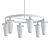 Elegant Brushed Nickel Chandelier 3D model small image 2