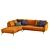 Elegant Coral Modular Sofa 3D model small image 1