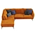 Elegant Coral Modular Sofa 3D model small image 3