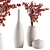 Berry Branch Bouquet - Concrete Vase 3D model small image 1