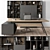 Wood and Black Manager Desk 3D model small image 1