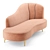 Elegant Peacock Velvet Chaise 3D model small image 2