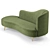 Elegant Peacock Velvet Chaise 3D model small image 4