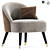 Modern Channel Accent Armchair 3D model small image 1