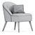 Modern Channel Accent Armchair 3D model small image 3