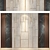 Modern Wood and Gold Wall Panels 3D model small image 1