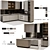 Modular Kitchen Unit - Modern Design 3D model small image 1