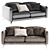 Modern Leather Two-Seater Sofa 3D model small image 2