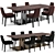 Fendi Casa Bristol Chair & Bernini Table Set 3D model small image 1