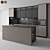 Modern Black & Beige Kitchen Set 3D model small image 1