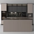 Modern Black & Beige Kitchen Set 3D model small image 2