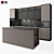 Modern Black & Beige Kitchen Set 3D model small image 5