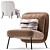 Natuzzi Slipper Armchair: 6 Color Options 3D model small image 3