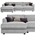 Arni Grey Corner Sofa: Stylish and Comfortable Design 3D model small image 2