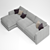 Arni Grey Corner Sofa: Stylish and Comfortable Design 3D model small image 3