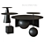 Sleek Black Coffee Table: Ros, Su, Fuku, Cherry 3D model small image 2