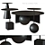 Sleek Black Coffee Table: Ros, Su, Fuku, Cherry 3D model small image 4