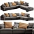 Flexform Harper Sleek Sectional 3D model small image 2