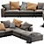 Flexform Harper Sleek Sectional 3D model small image 5