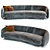 Luxurious Moroso Pacific Sofa 3D model small image 3