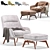 Modern Minotti BELT Armchair: 2 Set, 6 Colors 3D model small image 1