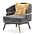 Billy Armchair: Sophisticated Comfort by Aster 3D model small image 1