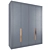 Sleek Silver Wardrobe 3D model small image 2