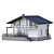 Modern Two-Storey House with Terrace 3D model small image 2