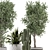  Rusty Concrete Pot Set with Indoor Plants 3D model small image 4