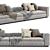 Modern design Minotti Leonard Sofa 3D model small image 3