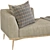 Chic Chaise Longue in Solid Oak and 100% Wool 3D model small image 4